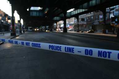 Crime scene tape at the homicide on Brighton 4th Beach Avenue.