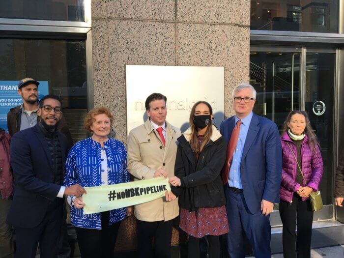 elected officials outside national grid's office