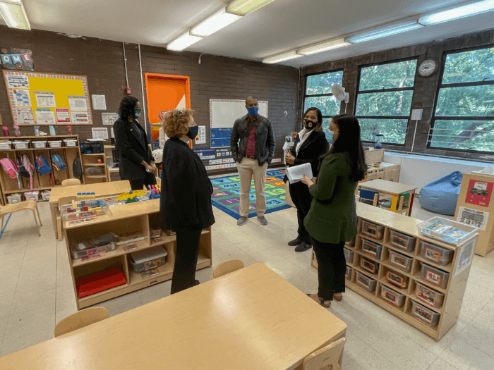 Jabari Brisport in a childcare center