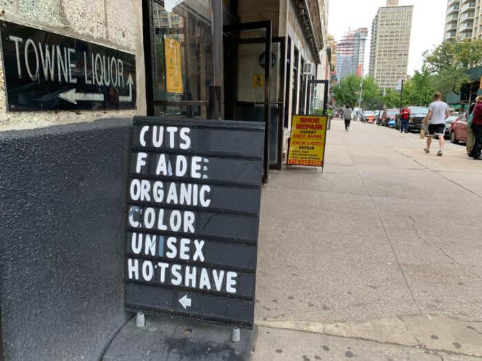 signs outside the clark street subway station