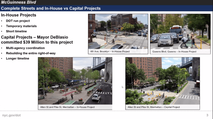 DOT explanation of in-house and capital projects