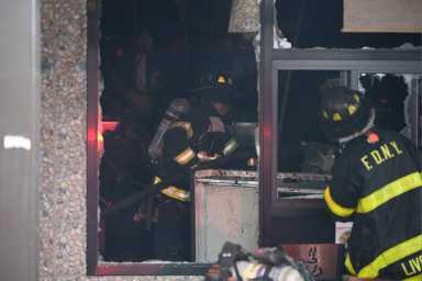 Firefighters operated five hose lines
