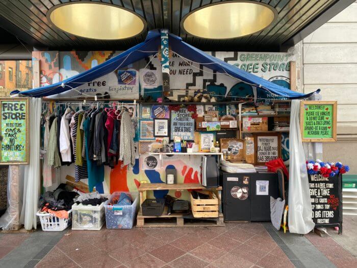 picture of an outdoor free store in greenpoint