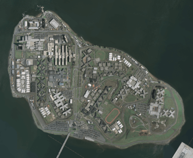 aerial shot of rikers island to be replaced by borough based jails