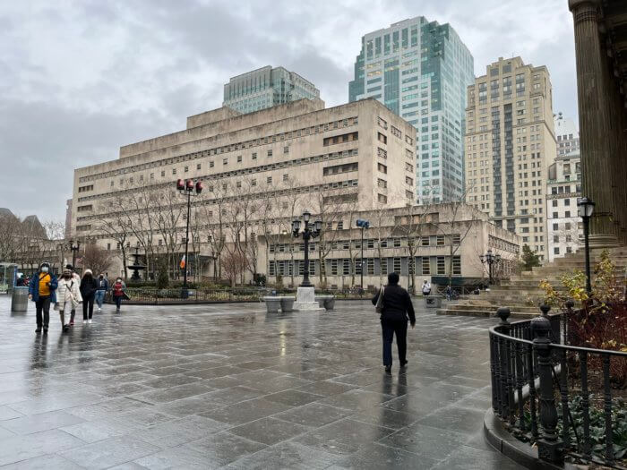 the plaza in front of brooklyn borough hall is a no-parking zone