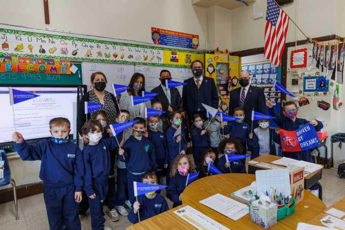 class at bay ridge catholic academy with st francis president