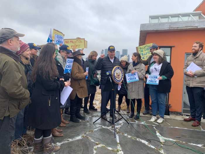 schumer at newtown creek superfund site press conference
