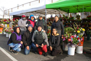 03-08-2022 – Women’s Day. Brooklyn, NY. Flower vendors by the highway exit on Brighton Beach. Photo by Erica Price