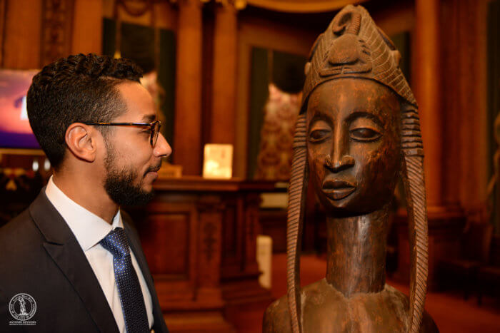 brooklyn borough president antonio reynoso at the brooklyn is africa exhibit