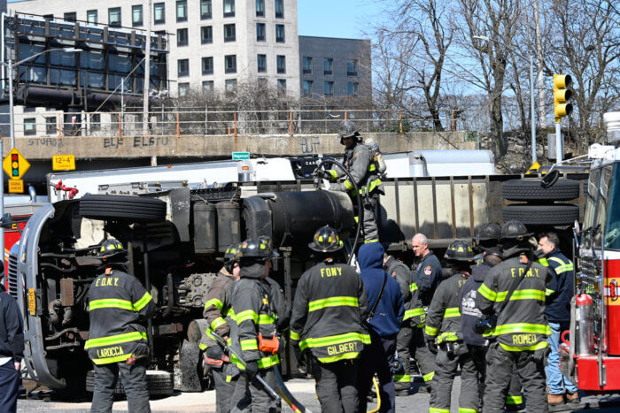 truck overturned