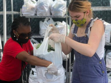 east brooklyn mutual aid volunteers pack an order