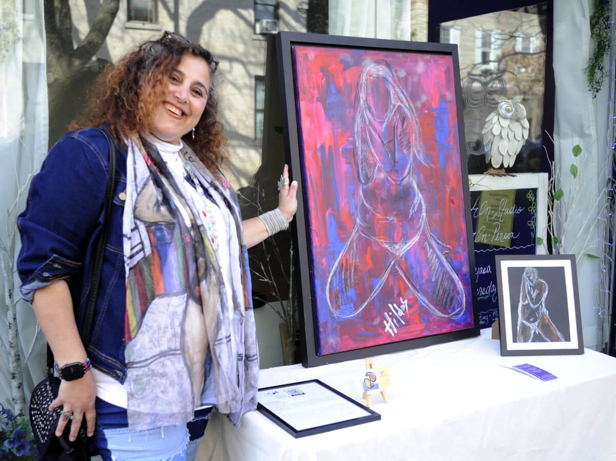 Businesses on Third Avenue in Bay Ridge displayed artwork from local artists for the Embrace Winter Festival.