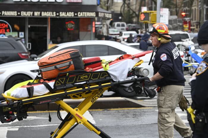ems with stretcher in sunset park