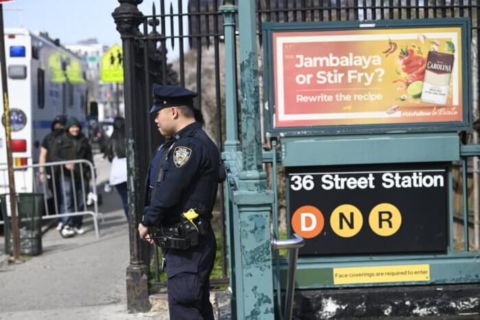 police outside the 36th street station in bay ridge