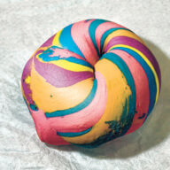 rainbow bagel from the bagel store