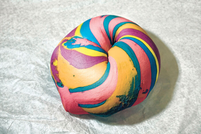 rainbow bagel from the bagel store