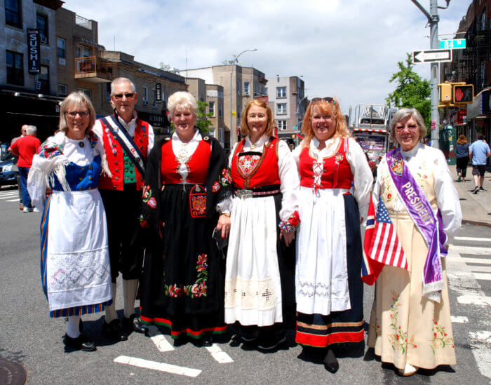 people at norwegian day parade