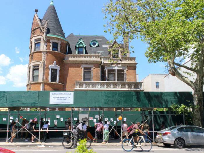 photo of people at rally outside 441 willoughby avenue