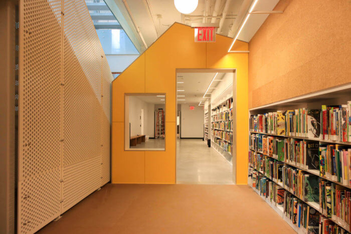 brooklyn heights library colorful children's section