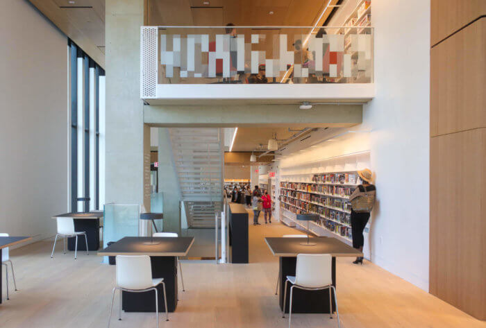 brooklyn heights library desks and balcony