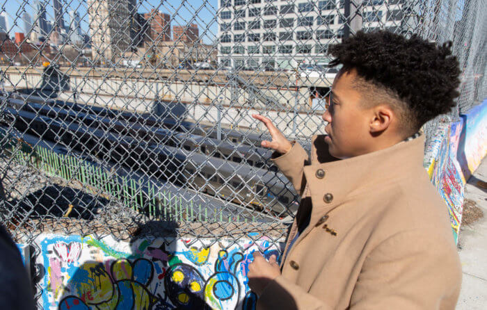 crystal hudson tours buildings. hudson introduced legislation regarding her black agenda for new york city on june 1