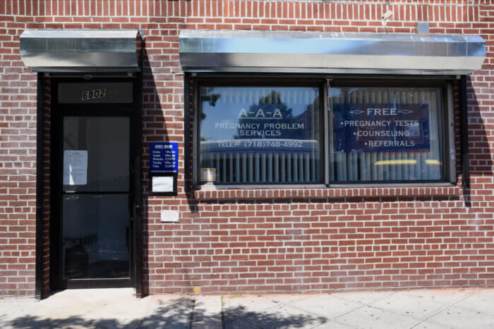 the outside of a crisis pregnancy center in bay ridge