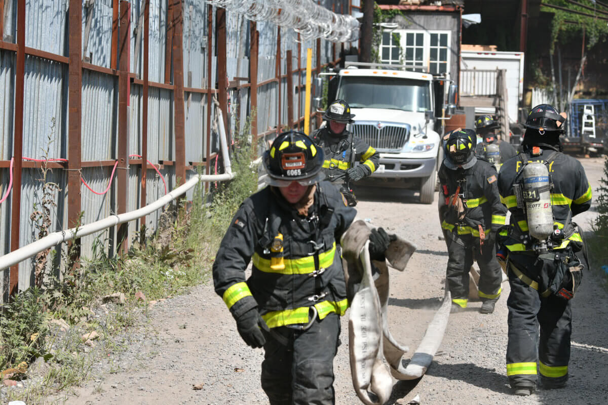 firefighters at july 11 fire in east flatbush
