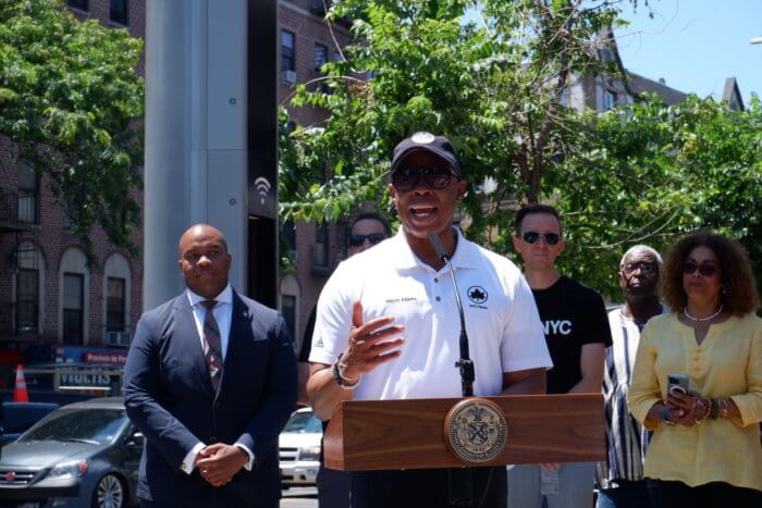 mayor eric adams at podium