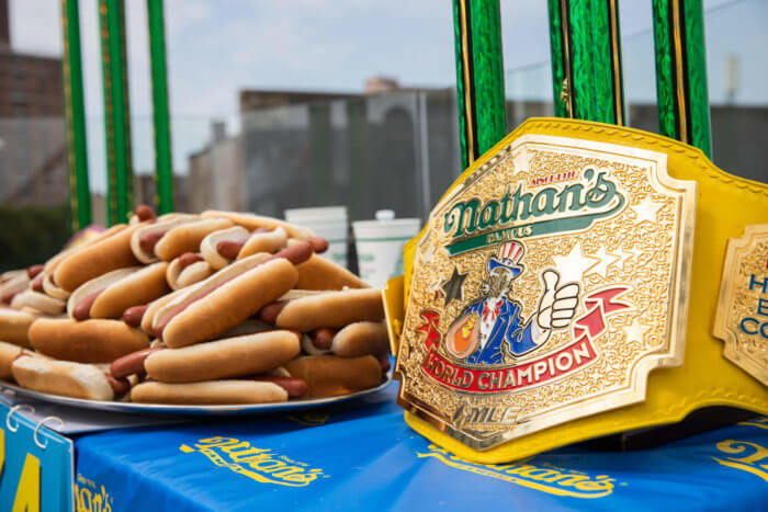 hot dogs and nathans famous hot dog eating contest belt