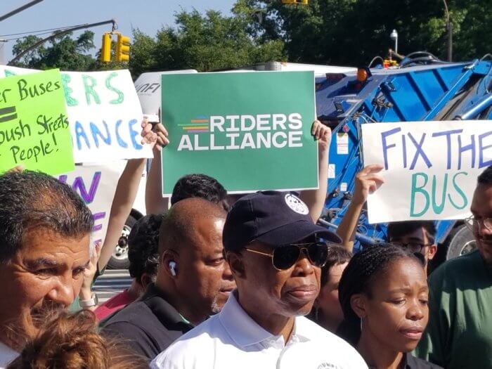 mayor eric adams flatbush avenue bus lane