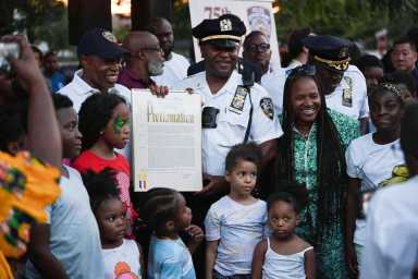 mayor eric adams at national night out on aug 2