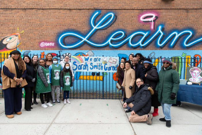 crystal hudson with people at p.s. 9