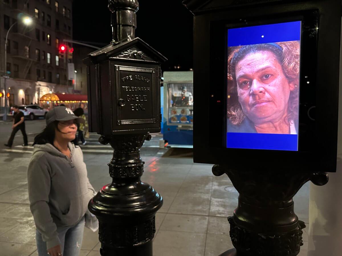 Brooklynites view public art installation in Downtown Brooklyn
