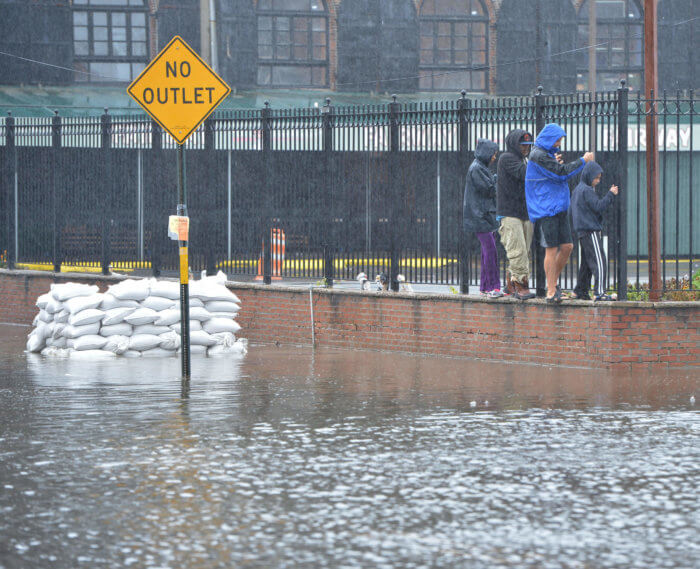 residents navigate flooded red hook after superstorm sandy