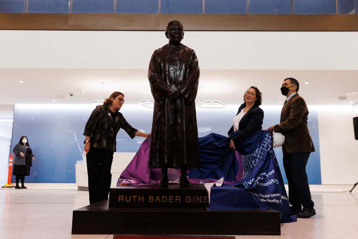 ruth bader ginsburg statue at hospital