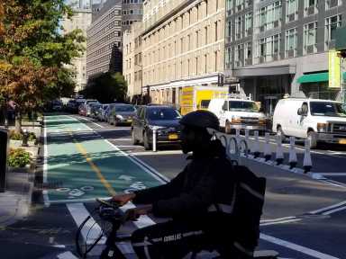 bike rider on schermerhorn street