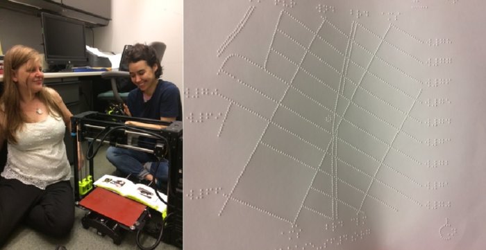 Chancey Fleet at the library with the printer