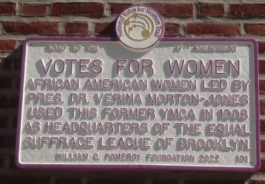 women's suffrage plaque in fort greene