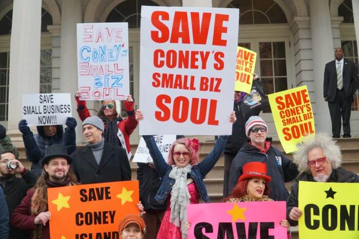 Dianna Carlin, owner of Lola Star, at small business protest