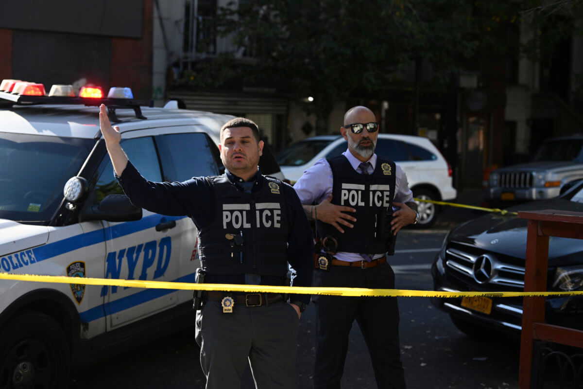 police on scene of crown heights shooting