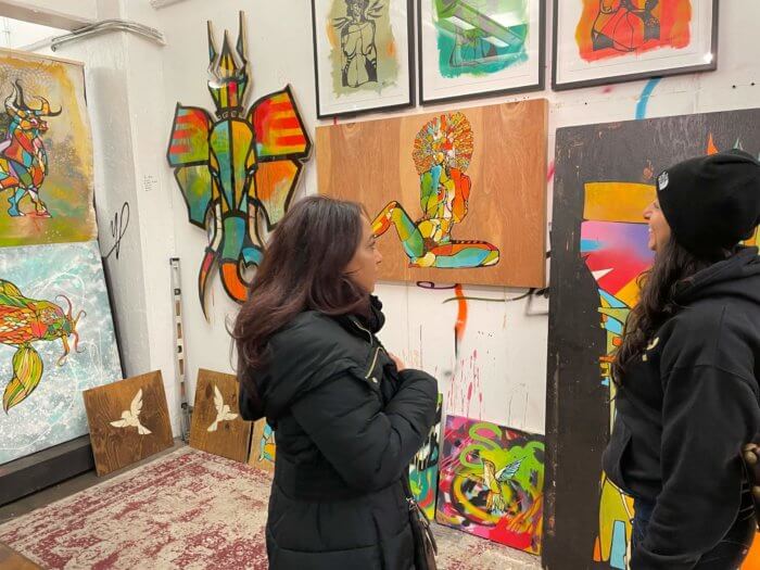 woman shopping at shop the studios dumbo