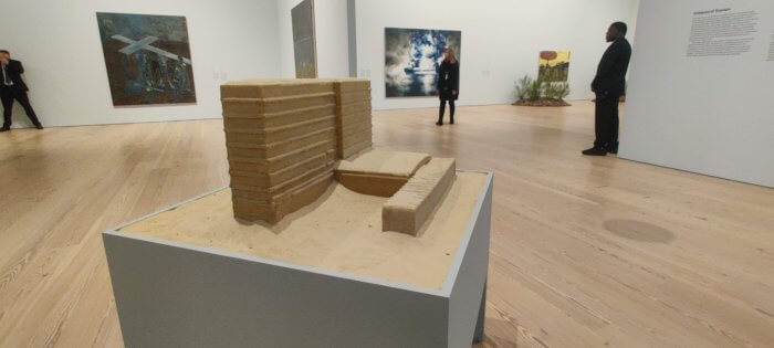 art made with sand at the Whitney Museum