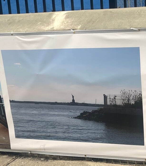 red hook photo on flood wall