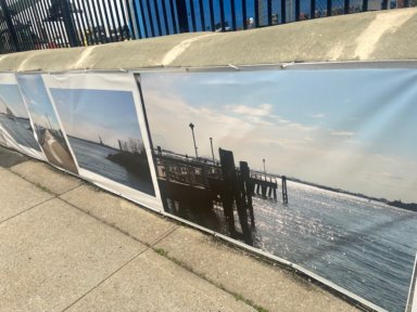 red hook flood wall photos