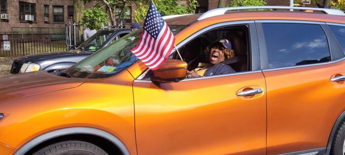 Brown, founder of the event, is seen leading the parade.
