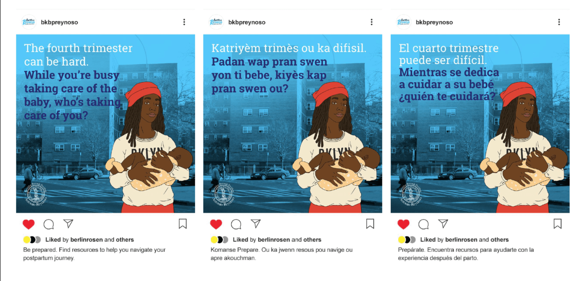 pregnancy resource instagram ad in multiple languages