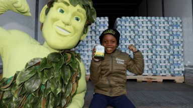 Tariq "the Corn Kid" helped donate 90,000 cans of frozen food ahead of Thanksgiving.