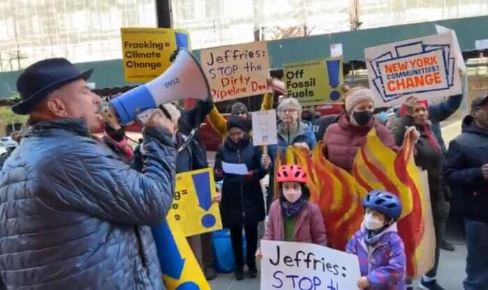 protest outside jeffries office