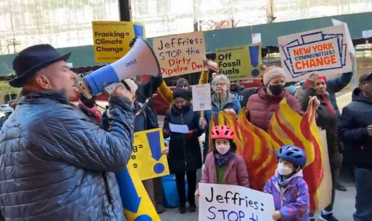 protest outside jeffries office