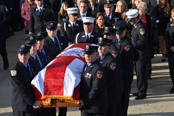 firefighters at william moon funeral
